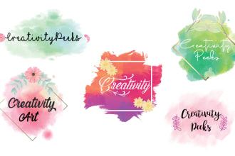 design beautiful watercolor feminine signature logo design