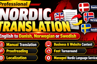 manually translate english to danish, norwegian or swedish