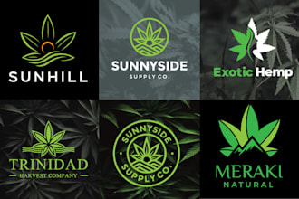 design medical cannabis weed marijuana hemp cbd oil logo