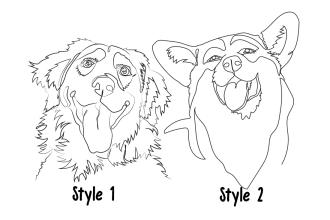 create continuous one line art illustration of your pet portrait