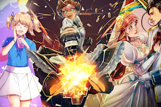 create anime characters and concept art illustrations