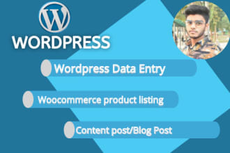do wordpress data entry and product listing