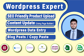 do wordpress data entry and product listing