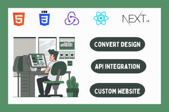 do custom website development using javascript react next js
