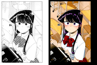 color your line art, manga or comic pages