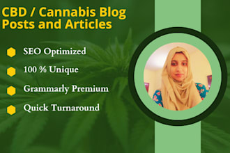 write SEO articles or blogs on cannabis, cbd and hemp oil