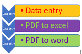 do data entry, retyping, pdf to excel