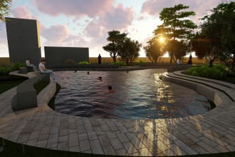 do landscape design realistic render in lumion