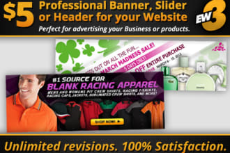 design a PROFESSIONAL Banner, Slider or Header for your Website in 48 hours