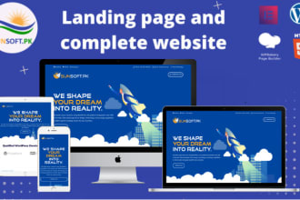 create landing page and complete wordpress website