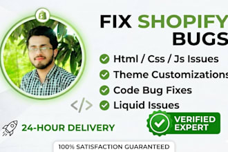 do shopify bug fix, html, css, and liquid issues