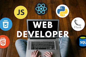 develop a responsive website in reactjs and python flask