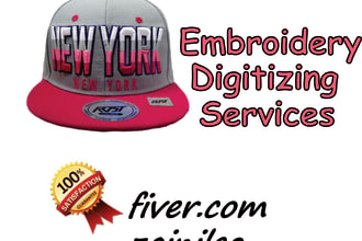 do hat 3d puff embroidery digitizing into dst emb  in hour