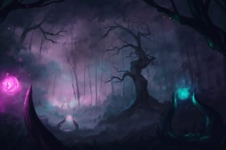 paint detailed, fantasy  landscape, background