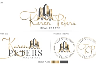 design a premium real estate logo and branding kit