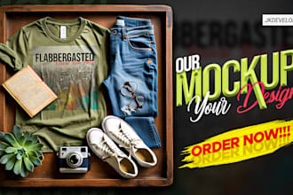create a realistic t shirt and apparel mockups