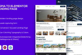 create a modern elementor landing page for small businesses