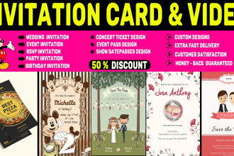 design wedding, save the date, baby shower, new year, birthday, rsvp invitation
