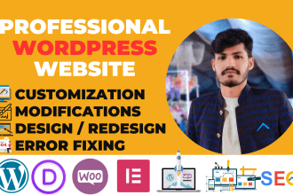 edit, modify, customize and fix your wordpress website perfectly