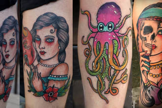 create a unique neo traditional tattoo design for you
