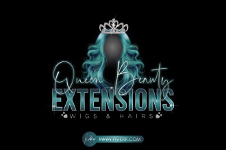do hair extension, wig and hair salon logo in 12 hours