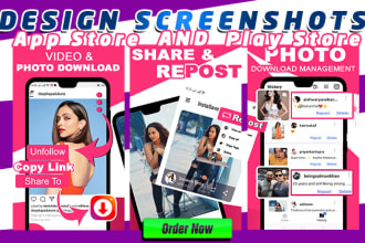 design picturesque app screenshot for app store , google play store