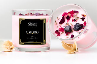 do candle label  ,product label design, product packaging