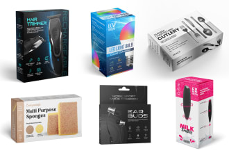 do product packaging box design box label design with mockup