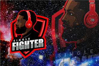 design cartoon face logo for twitch, youtube, gaming