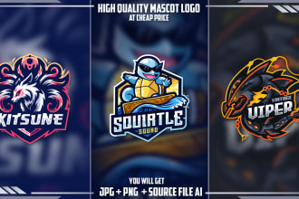 make esports logo for your gaming, youtube, twitch, etc with my own style
