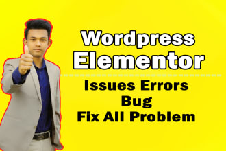 fix elementor or wordpress issue, error or any bug in 1 hour