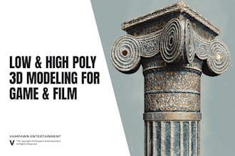 design optimized low or high poly 3d models for games, films or cinematic render