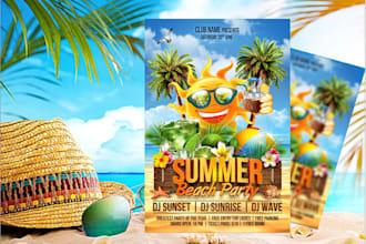 create awesome summer camp, winter camp, graduation, kids party, school flyers