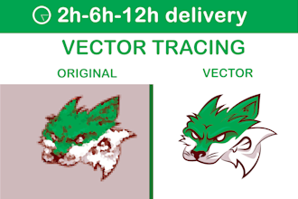 vector tracing,  convert raster logo, image to vector in 4hrs