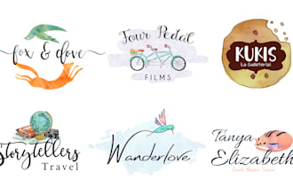 draw a watercolor logo