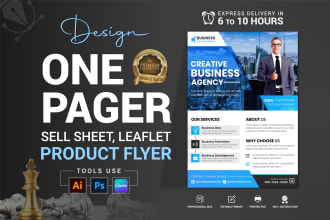 create one pager, sell sheet, leaflet, product flyer design