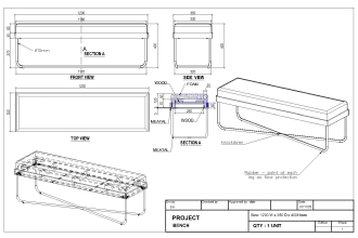 design furniture with engineering drawing using 2d and 3d autocad