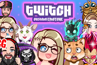 create  amazing custom twitch emotes and sub badges