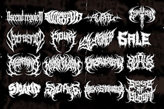 make awesome death metal, heavy metal, black metal font logo