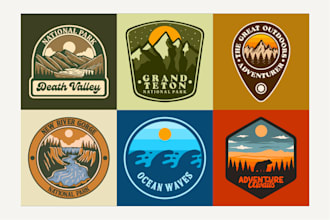 create outdoor logo and retro vintage badge illustrations