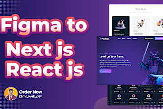 convert figma to next js react js responsive web design including animations