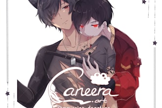 draw half body anime manga style illustration commission