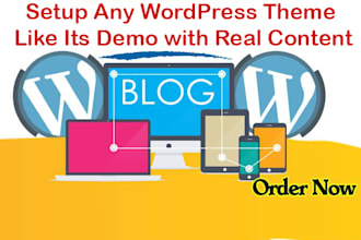 setup any wordpress theme like its demo with real content