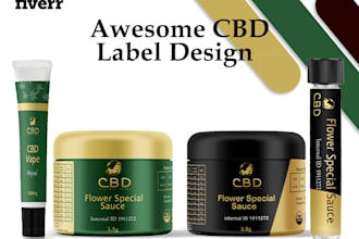 do cbd label design, hemp label design, bottle label