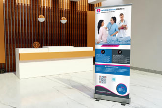 medical roll up banner for hospital and clinical pharmacy