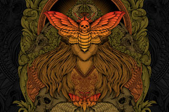 draw dark art illustration with engraving style