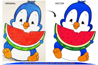convert your drawing to digital art vector ai eps pdf svg