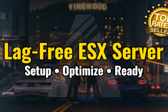 professionally setup a lag free fivem esx rp server