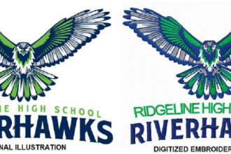 digitize logo into embroidery digitizing dst pes in 1 hour