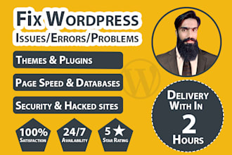 fix wordpress errors, issues, customize wp theme or plugin
